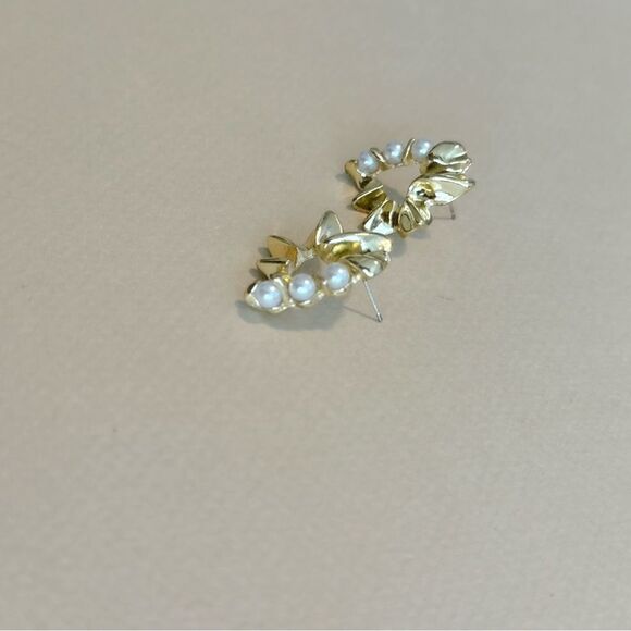 Pearl heart earrings M943 - Picture 4 of 5